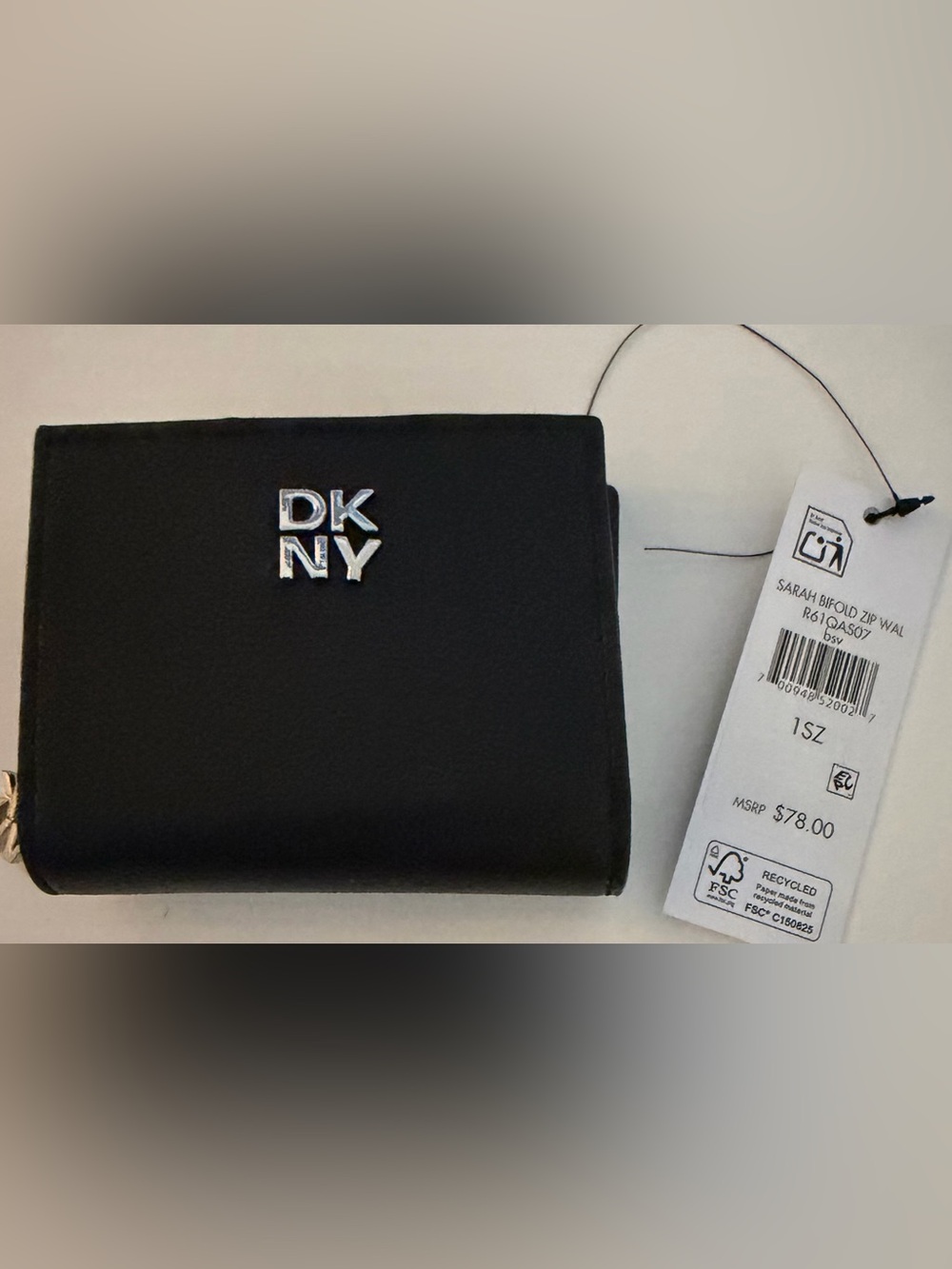 DKNY small compact black leather wallet